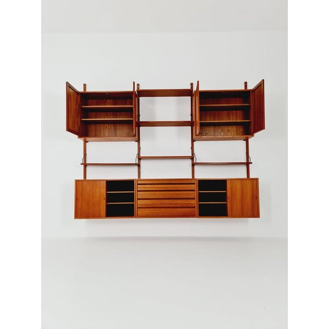Large Mid-Century Danish Teak Wall Unit with 5 Cabinets by Poul Cadovius for Cado, Denmark, 1960s For Sale - Image 9 of 18