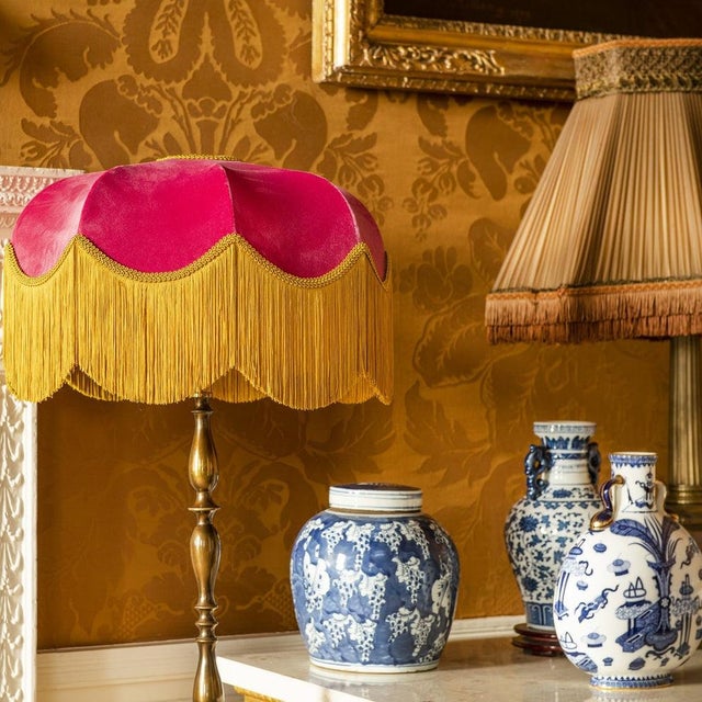 Art Deco The Raspberry Fringed Lampshade - Small For Sale - Image 3 of 4