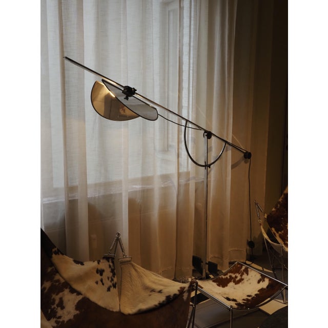 Italian Chrome Compass Floor Lamp, 1970s For Sale - Image 9 of 10