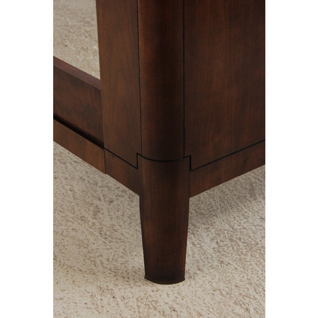 Wood Baker Leather Mahogany Mid Century Modern King Size Bed For Sale - Image 7 of 16
