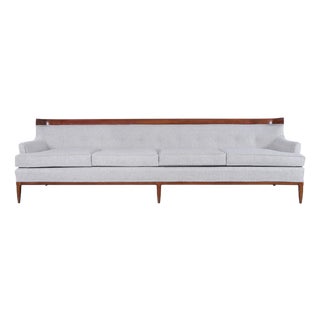 Mid-Century Modern Curved Walnut Sofa by Erwin Lambeth and Tomlinson, 1950s For Sale