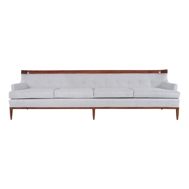 Mid-Century Modern Curved Walnut Sofa by Erwin Lambeth and Tomlinson, 1950s For Sale