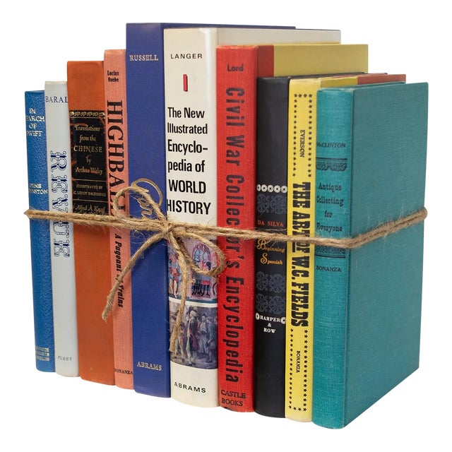Decorative Books - Vintage Mix Oversized Book Bundle - 1 Foot of Books For Sale