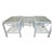 Coastal Bamboo Rattan White Coffee Table With Two End Table Glass Top Set of 3 For Sale