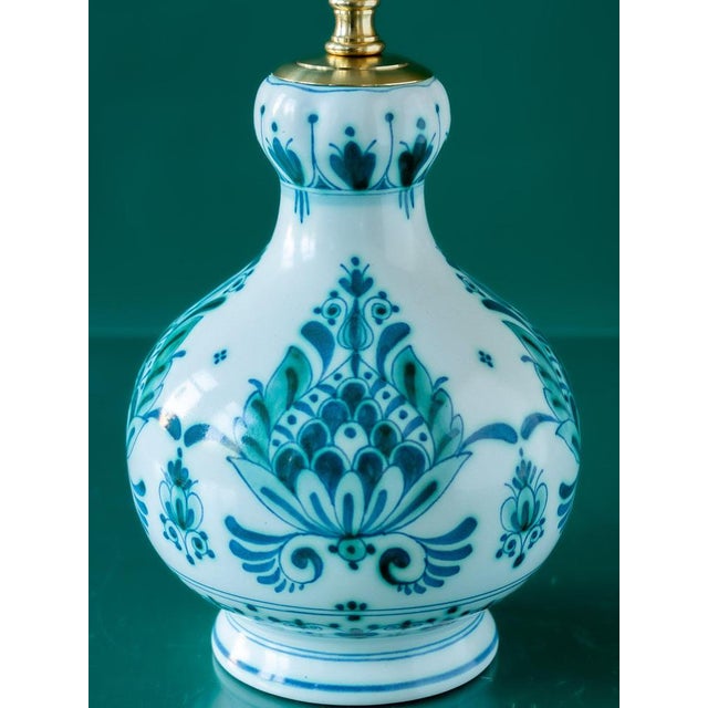 Vintage Green Delvert Table Lamp from Delft For Sale - Image 4 of 10
