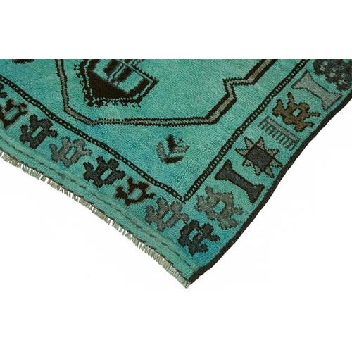 Turquoise Bohemian Runner Rug For Sale - Image 4 of 7