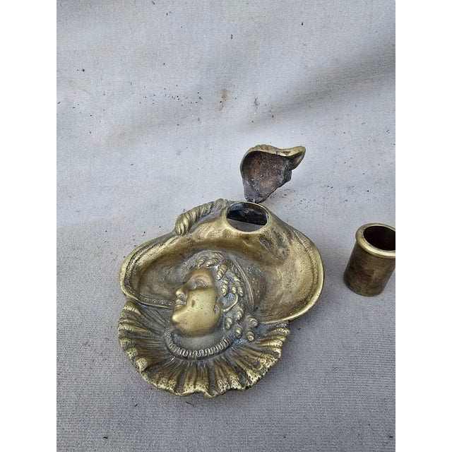 Antique Brass Ink Well For Sale - Image 4 of 8