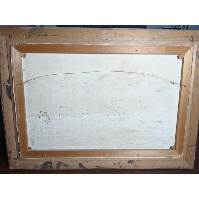 Late 20th Century Large H. Rogers Impressionist Winter Landscape Oil Painting Framed 43x31 in Style of Claude Monet For Sale - Image 14 of 14