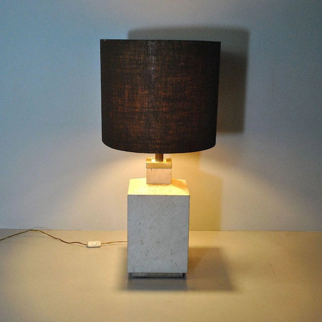 Travertine Marble Table Lamp, 1970s For Sale - Image 13 of 14