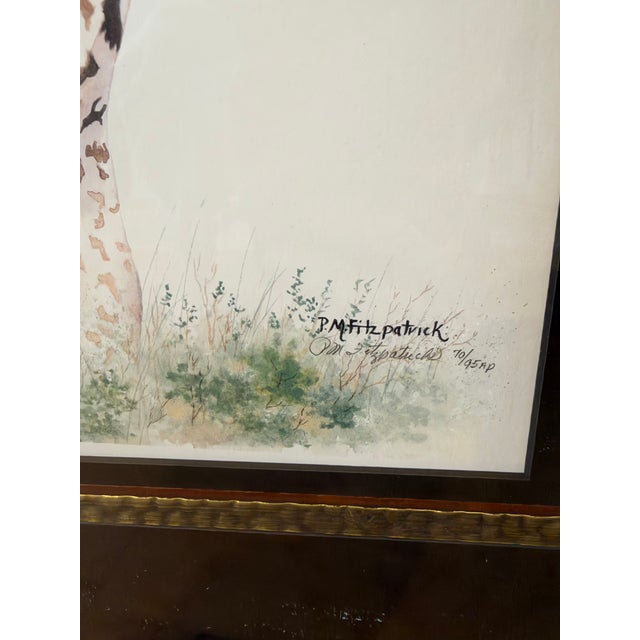 1990s 1990s Numbered and Signed by PM Fitzpatrick Framed African Wildlife Art Set of 3- Zebra, Elephant & Giraffe- Ornate Wood Frames With Beautiful Matting For Sale - Image 5 of 9