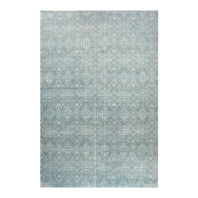 1990s Handwoven Transitional Area Rug 14x20 For Sale