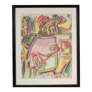 1983 “Dance” Abstract Pencil Drawing by Harry Hilson For Sale
