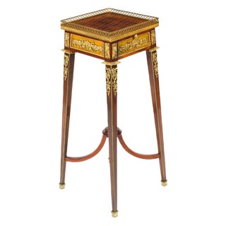 French Parquetry Ormolu Mounted Stand Attributed to François Linke, 19th Century For Sale