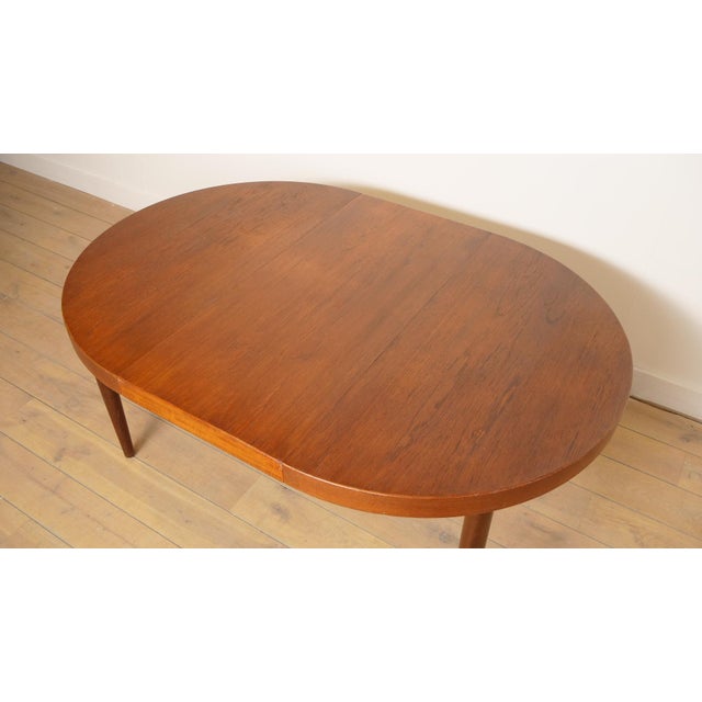 Vintage Round Dining Table in Teak, 1950s For Sale - Image 12 of 14