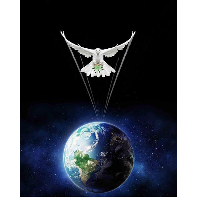 The dove this work r:6787 of 2020 is a tribute to the dove, symbol of candor, that freed the world from the coronavirus!...