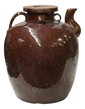 Vintage Earthy Dark Brown Village Rural Pottery Ceramic Pot Vase