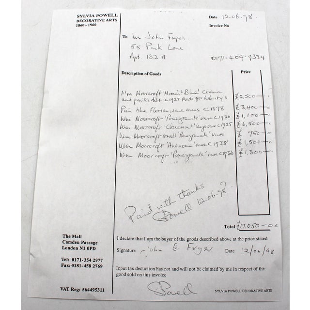 Circa 1930 “Pomegranate” Design Large Vase by Moorcroft, England For Sale - Image 4 of 4