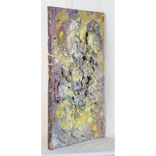 Yellow "Five Pound Painting" - Abstract Expressionist Composition in Acrylic on Canvas by Charles David Francis For Sale - Image 8 of 9