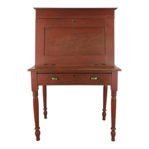 Antique Dropfront Schoolmasters Desk With Single Drawer
