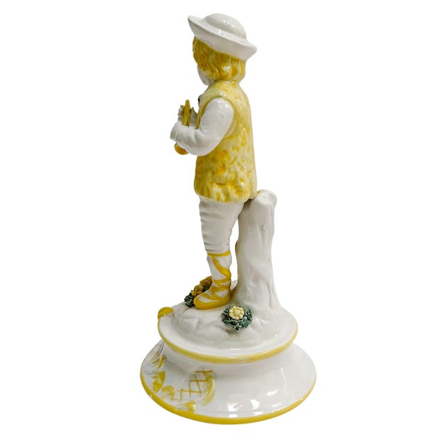 Ceramic 1970 Italian Peasant Boy With Flute Figurine by Meiselman For Sale - Image 7 of 8