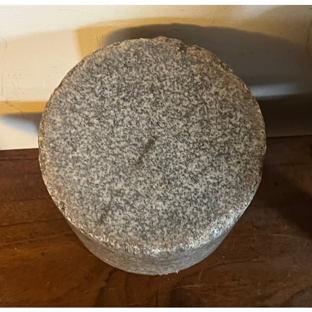 Antique 19th Century French Empire Granite Stone Round Table Top Column Display Base or Stand For Sale - Image 9 of 14