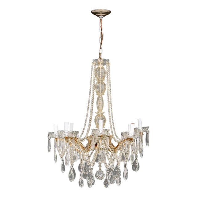 Italian Crystal Chandelier For Sale