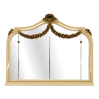Large Louis XVI Mirror in Lacquered and Gilded Wood, 1900 For Sale