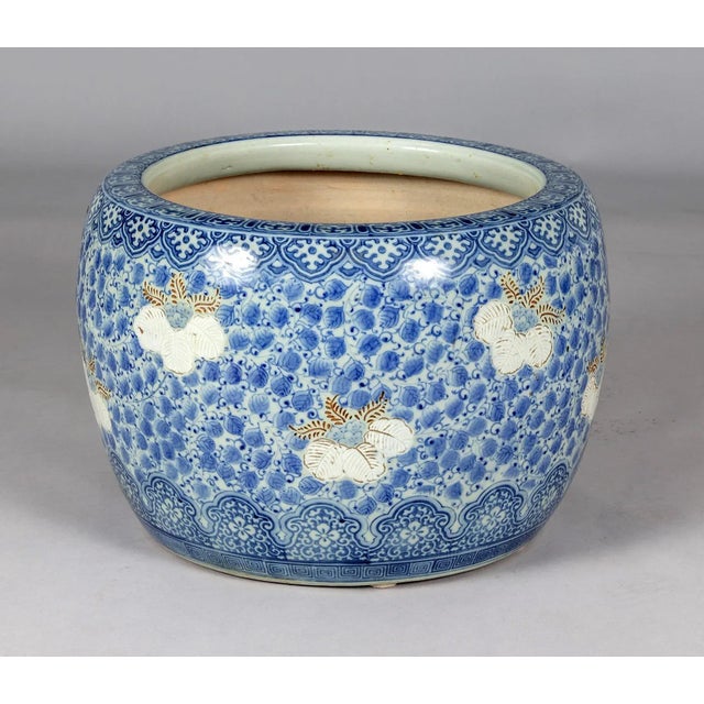 Antique 1900s Japanese Porcelain Hibachi Brazier For Sale - Image 4 of 10
