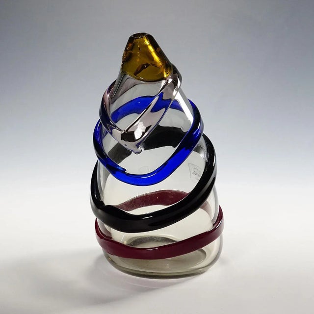 Mid-Century Modern Vintage Murano Sasso Glass Vase by Luciano Gaspari for Salviati & C. Ca. 1960 For Sale - Image 3 of 8