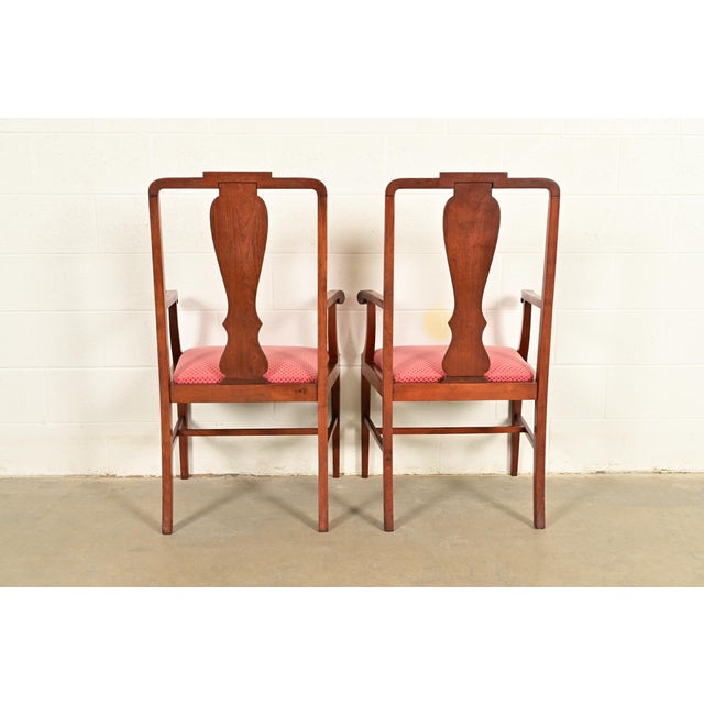 Baker Furniture Style Federal Inlaid Mahogany Armchairs, Pair For Sale - Image 12 of 14