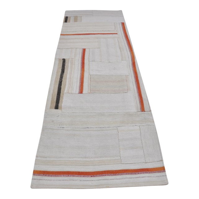 Vintage Antique Stripe Hemp Kilim For Sale