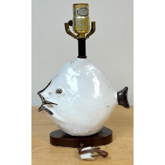Italian Pottery Fish Lamp by Ivo De Santis for Gli Etruschi, Florence, Small For Sale - Image 9 of 18