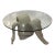 Vintage Carved Painted Wood Swan Table With Round Beveled Glass Top For Sale