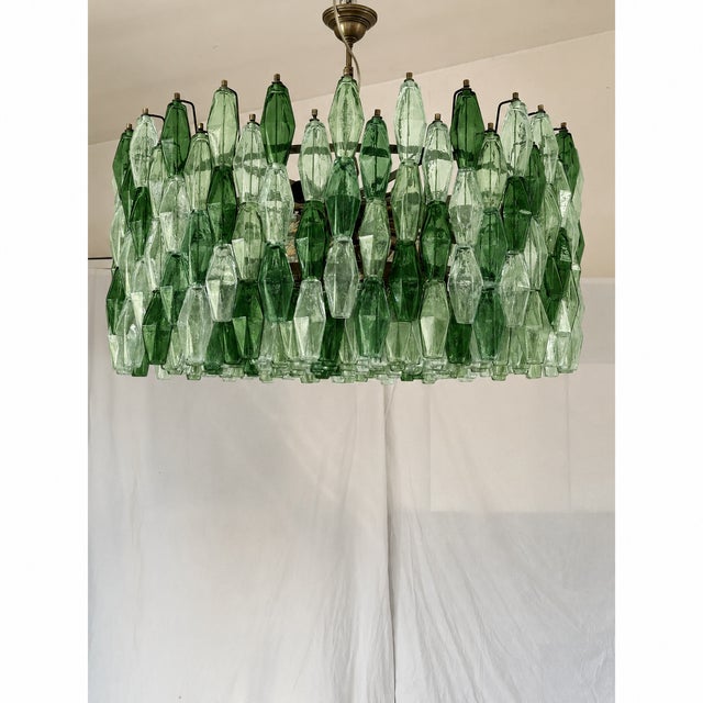 Glass Oversized Contemporary Murano Glass Poliedro Chandelier in Burnished Venini Style by Simoeng For Sale - Image 7 of 12