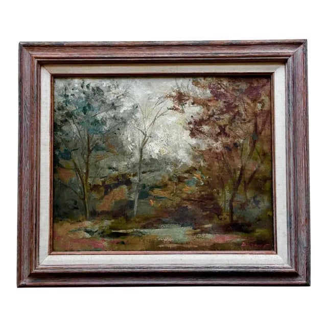 1967 "Connecticut Woodland"-Original Oil on Canvas-R. Baranet For Sale