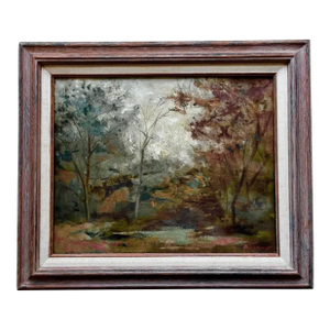 1967 "Connecticut Woodland"-Original Oil on Canvas-R. Baranet