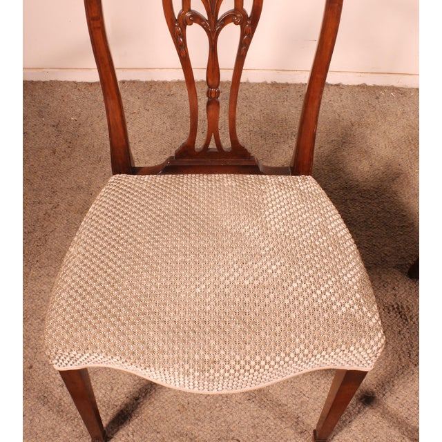 19th Century Vintage Chairs and Two Armchairs in Mahogany, 1800s, Set of 8 For Sale - Image 5 of 12