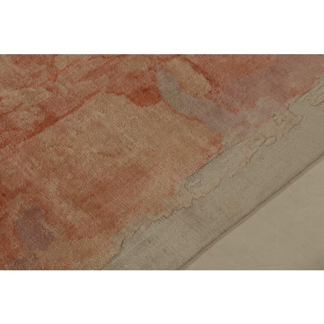 Rug & Kilim Rug & Kilim’s Abstract Rug in Peach Watercolor Pattern For Sale - Image 4 of 7