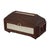 A beautiful antique tramp art box featuring mirror panels on the sides and top, pointed feet, and a triangular lid; the...