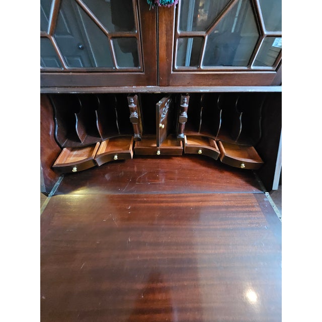 Antique 1950s Maddox Chippendale Mahogany Secretary Desk For Sale In Atlanta - Image 6 of 12