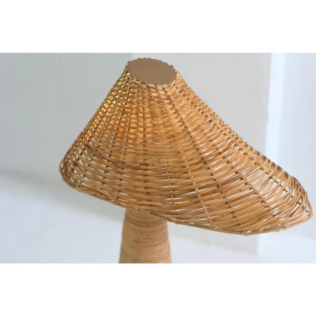 Chloe Rattan Table Lamp, Wicker Shade, Bedroom Lamps, Living Room Lamps, Unique Lighting - a Pair For Sale - Image 6 of 6
