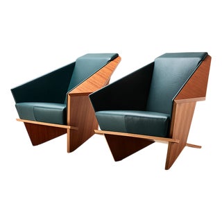 Lounge Chairs by Frank Lloyd Wright for Cassina, Set of 2 For Sale