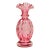 Fenton Diamond Optic Cranberry Ruby Glass Vase For Sale