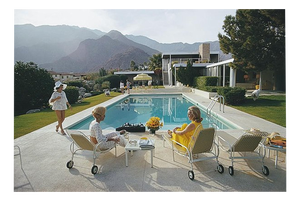 Slim Aarons, Catch up by the Pool, Limited Edition Estate Stamped Photographic Print, 1970s