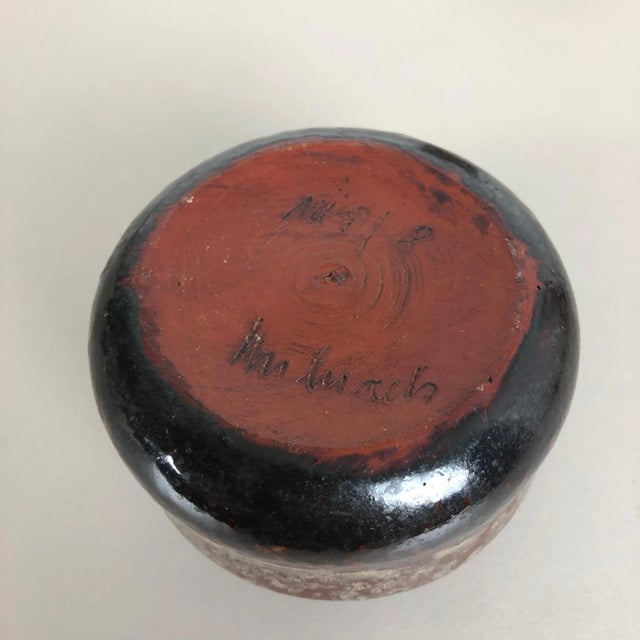 German Ceramic Studio Pottery Vase by Elmar & Elke Kubicek, 1970s, Set of 3 For Sale - Image 6 of 18