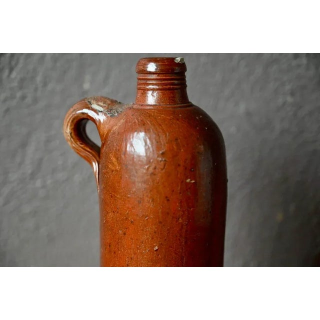 Orange Antique Stoneware Bottle For Sale - Image 8 of 11