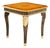 Italian Myrtle Burl & Gold Leaf Side Table With Floral Inlay For Sale