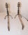 Pair 18th Century Turned Peened Brass Wrought Iron Georgian Andirons 1700's For Sale - Image 12 of 12