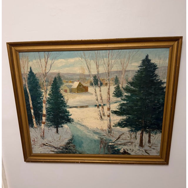 Large Antique Impressionist Landscape Oil Painting – Signed Charles E. Duncan Rodick – 27” H X 34” W For Sale - Image 4 of 9