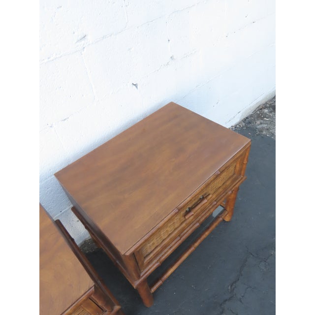 American of Martinsville Hollywood Regency Bamboo Nightstands a Pair 6449 For Sale - Image 16 of 18
